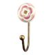Pink Ceramic Floral Wall Hook